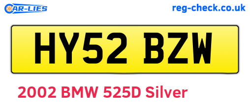 HY52BZW are the vehicle registration plates.