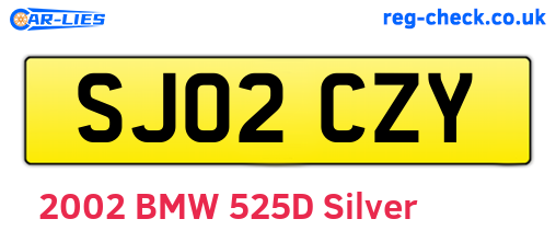 SJ02CZY are the vehicle registration plates.