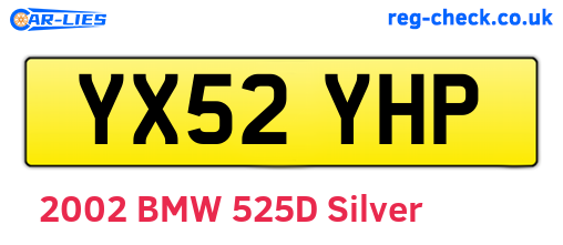 YX52YHP are the vehicle registration plates.
