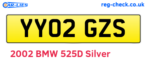 YY02GZS are the vehicle registration plates.
