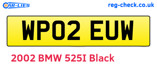WP02EUW are the vehicle registration plates.