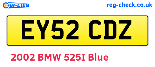EY52CDZ are the vehicle registration plates.