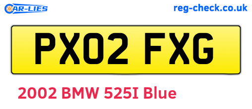PX02FXG are the vehicle registration plates.