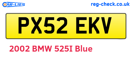 PX52EKV are the vehicle registration plates.