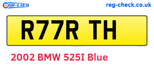 R77RTH are the vehicle registration plates.