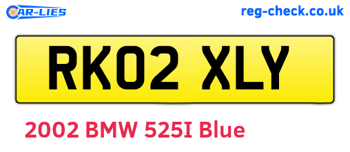 RK02XLY are the vehicle registration plates.