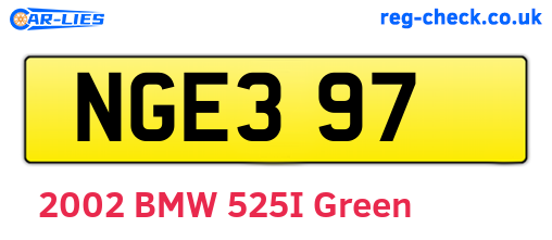 NGE397 are the vehicle registration plates.