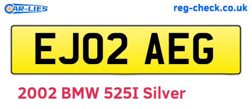 EJ02AEG are the vehicle registration plates.