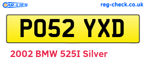 PO52YXD are the vehicle registration plates.