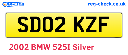 SD02KZF are the vehicle registration plates.