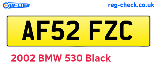 AF52FZC are the vehicle registration plates.