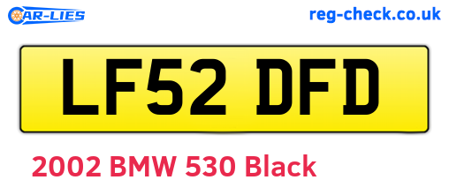 LF52DFD are the vehicle registration plates.