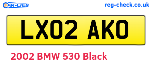 LX02AKO are the vehicle registration plates.