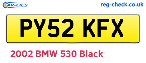PY52KFX are the vehicle registration plates.