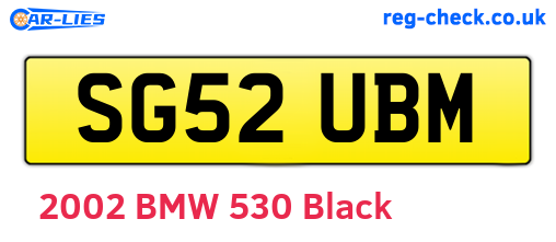 SG52UBM are the vehicle registration plates.