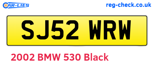 SJ52WRW are the vehicle registration plates.