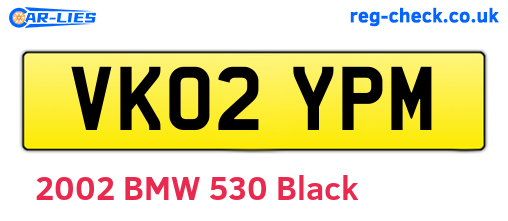VK02YPM are the vehicle registration plates.