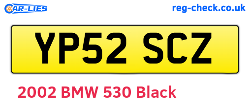YP52SCZ are the vehicle registration plates.