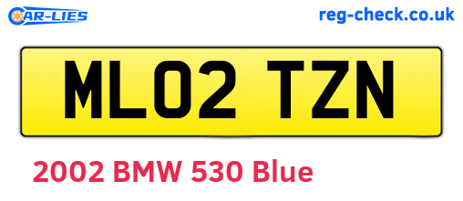 ML02TZN are the vehicle registration plates.