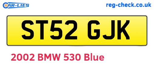 ST52GJK are the vehicle registration plates.