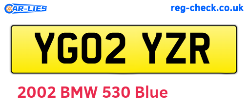 YG02YZR are the vehicle registration plates.