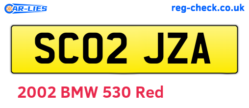SC02JZA are the vehicle registration plates.