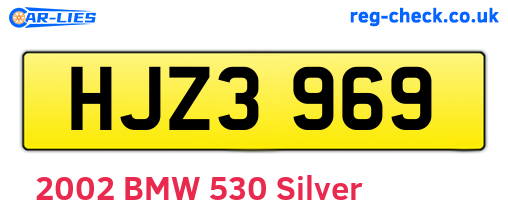 HJZ3969 are the vehicle registration plates.