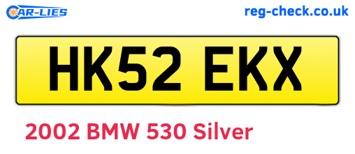 HK52EKX are the vehicle registration plates.