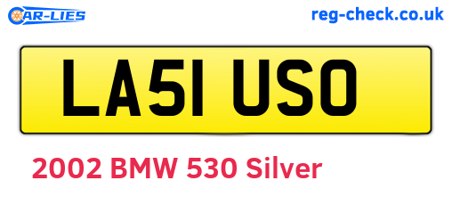LA51USO are the vehicle registration plates.
