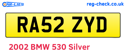 RA52ZYD are the vehicle registration plates.