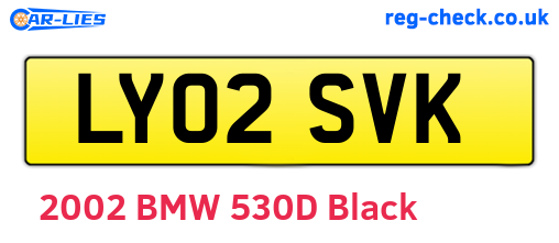 LY02SVK are the vehicle registration plates.