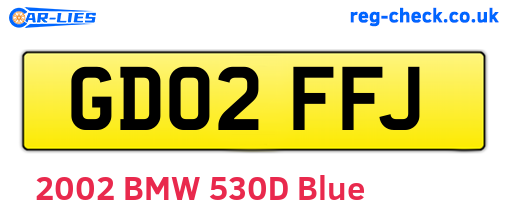 GD02FFJ are the vehicle registration plates.
