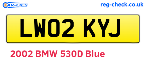 LW02KYJ are the vehicle registration plates.