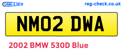 NM02DWA are the vehicle registration plates.