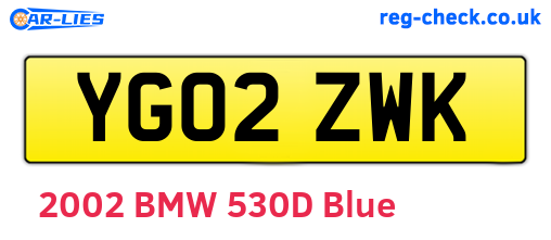 YG02ZWK are the vehicle registration plates.