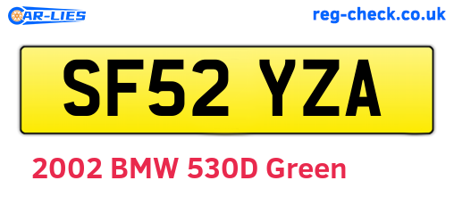 SF52YZA are the vehicle registration plates.