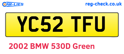 YC52TFU are the vehicle registration plates.