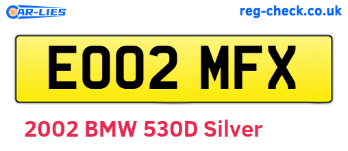 EO02MFX are the vehicle registration plates.