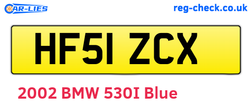HF51ZCX are the vehicle registration plates.