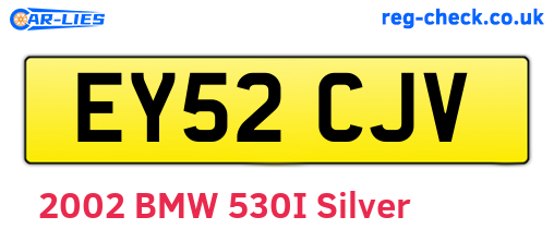 EY52CJV are the vehicle registration plates.