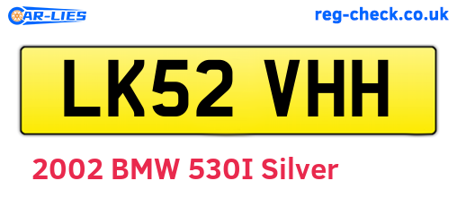 LK52VHH are the vehicle registration plates.