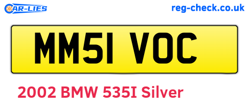MM51VOC are the vehicle registration plates.