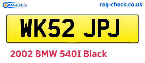 WK52JPJ are the vehicle registration plates.