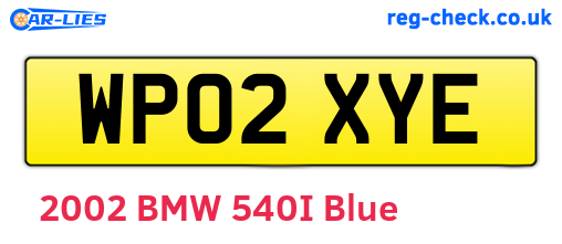 WP02XYE are the vehicle registration plates.