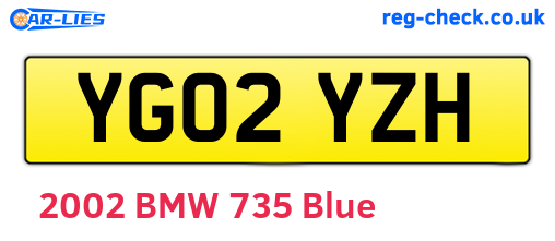 YG02YZH are the vehicle registration plates.