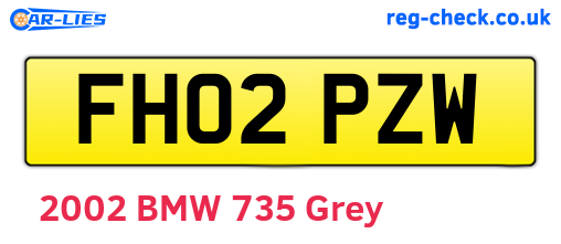 FH02PZW are the vehicle registration plates.