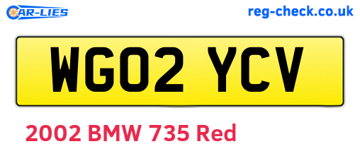 WG02YCV are the vehicle registration plates.
