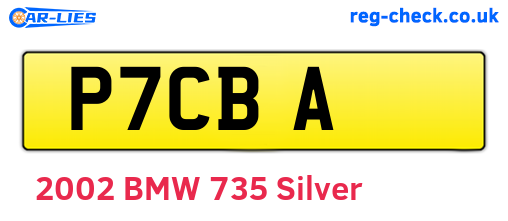P7CBA are the vehicle registration plates.