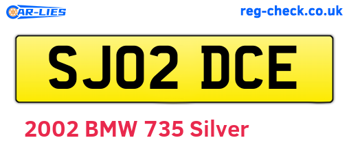 SJ02DCE are the vehicle registration plates.