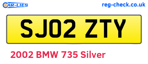 SJ02ZTY are the vehicle registration plates.